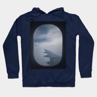 Plane flight through the dense clouds Hoodie